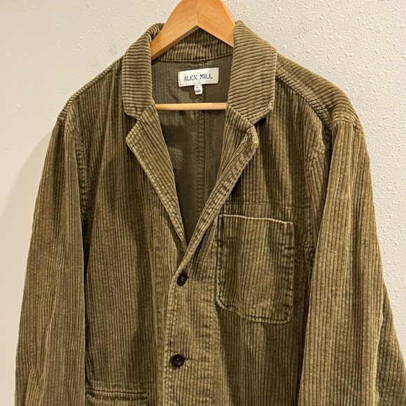 Alex Mill Men's Large Olive Green Rugged Corduroy Mill Blazer Sack Jacket Casual - Picture 3 of 5